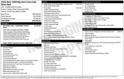 2023 RAM 1500 Big Horn Crew Cab 4x4 5'7' Box