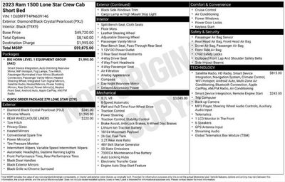 2023 RAM 1500 Lone Star Crew Cab 4x4 5'7' Box