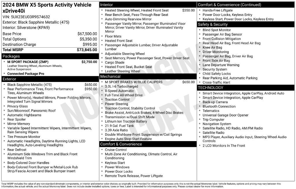 2024 BMW X5 xDrive40i