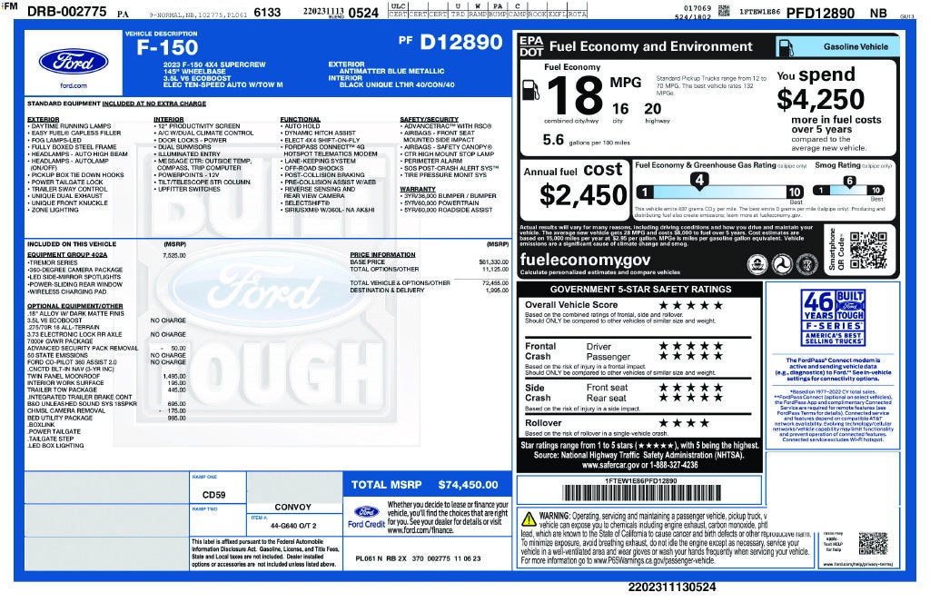 2023 Ford F-150 Tremor