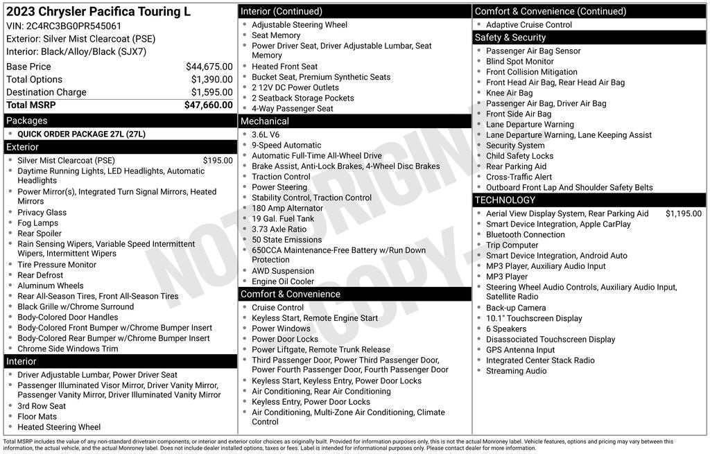 2023 Chrysler Pacifica Touring L