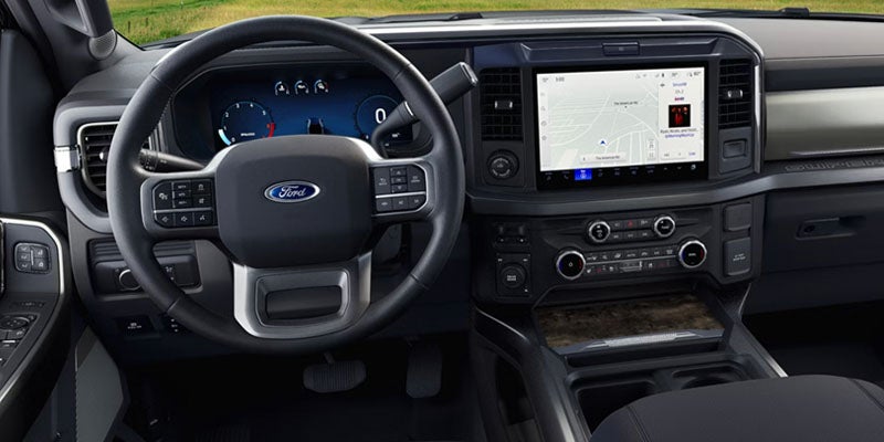 Dashboard and infotainment touchscreen interface.