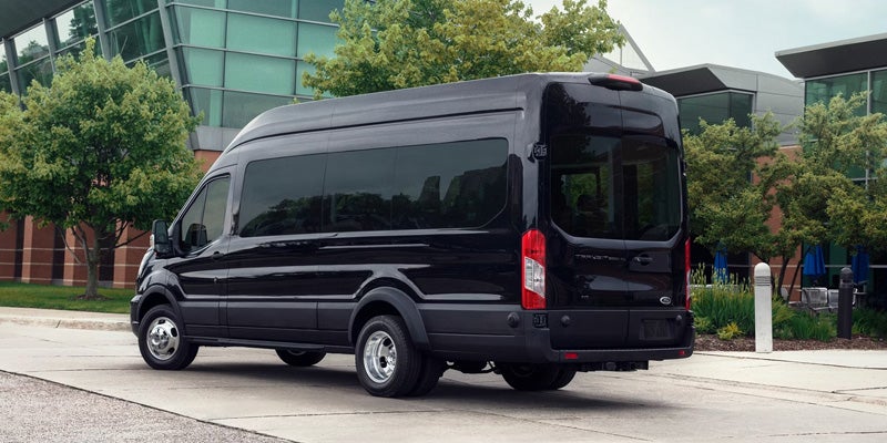 Passenger van with open sliding door